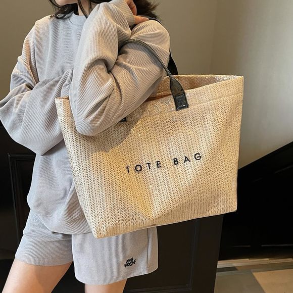 Straw Tote Bag 2025 Waterproof Pvc Clear Plastic Tote Bag Summer :< - Picture 3 of 7